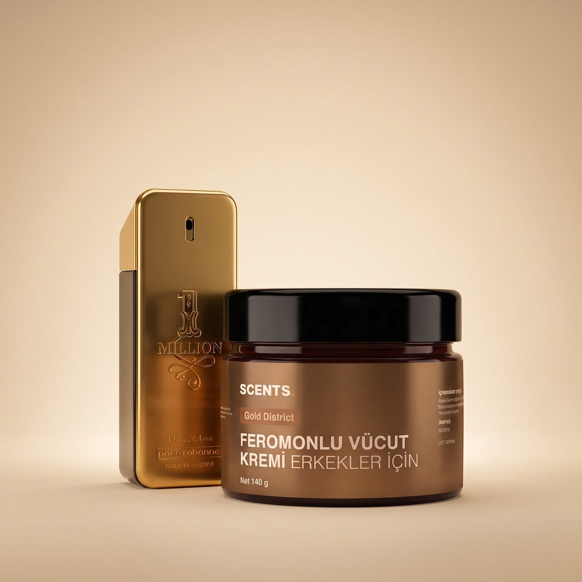 SCENTS Gold District · esin şişesiyle kart
